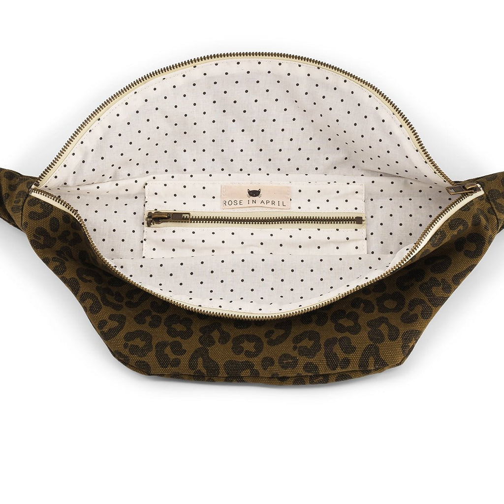 Sac banane femme imprimé léopard olive - Rose in April