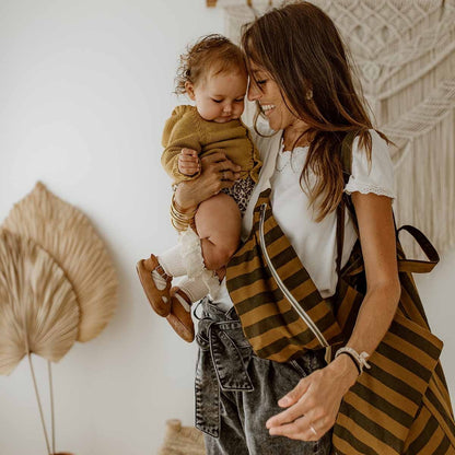 Sac banane femme rayures cumin - Rose in April - Lili Margaret