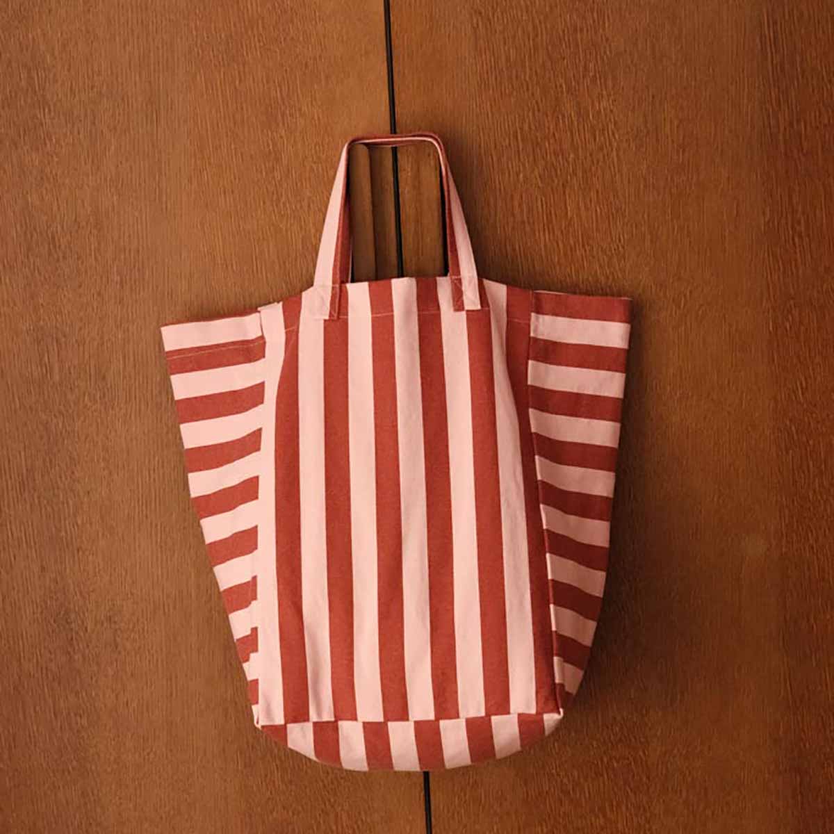 Sac cabas à rayures Brick/Chamallow - Rose in April - Lili Margaret