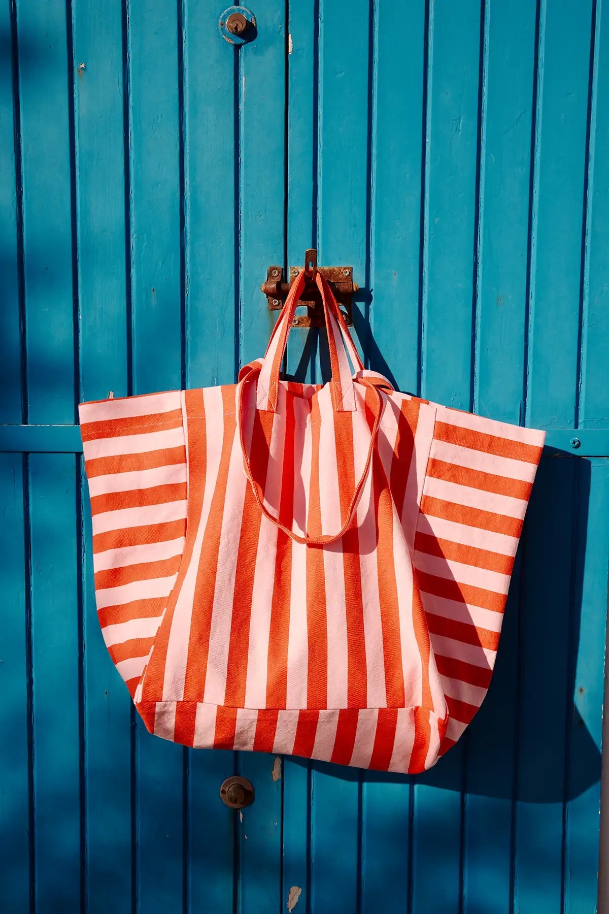 Sac cabas - Elisa Rayures Candy pink / Rouge