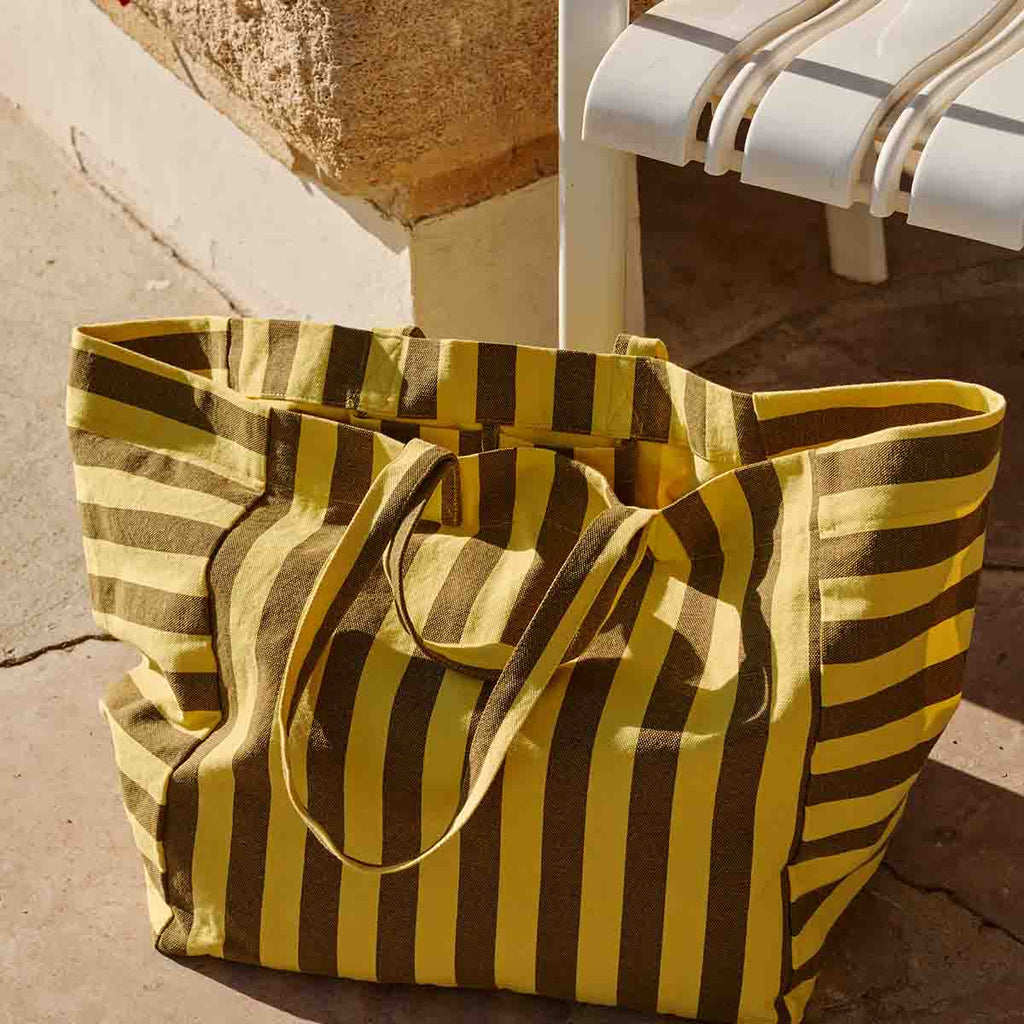 Sac cabas - Elisa Rayures Lemon / Olive