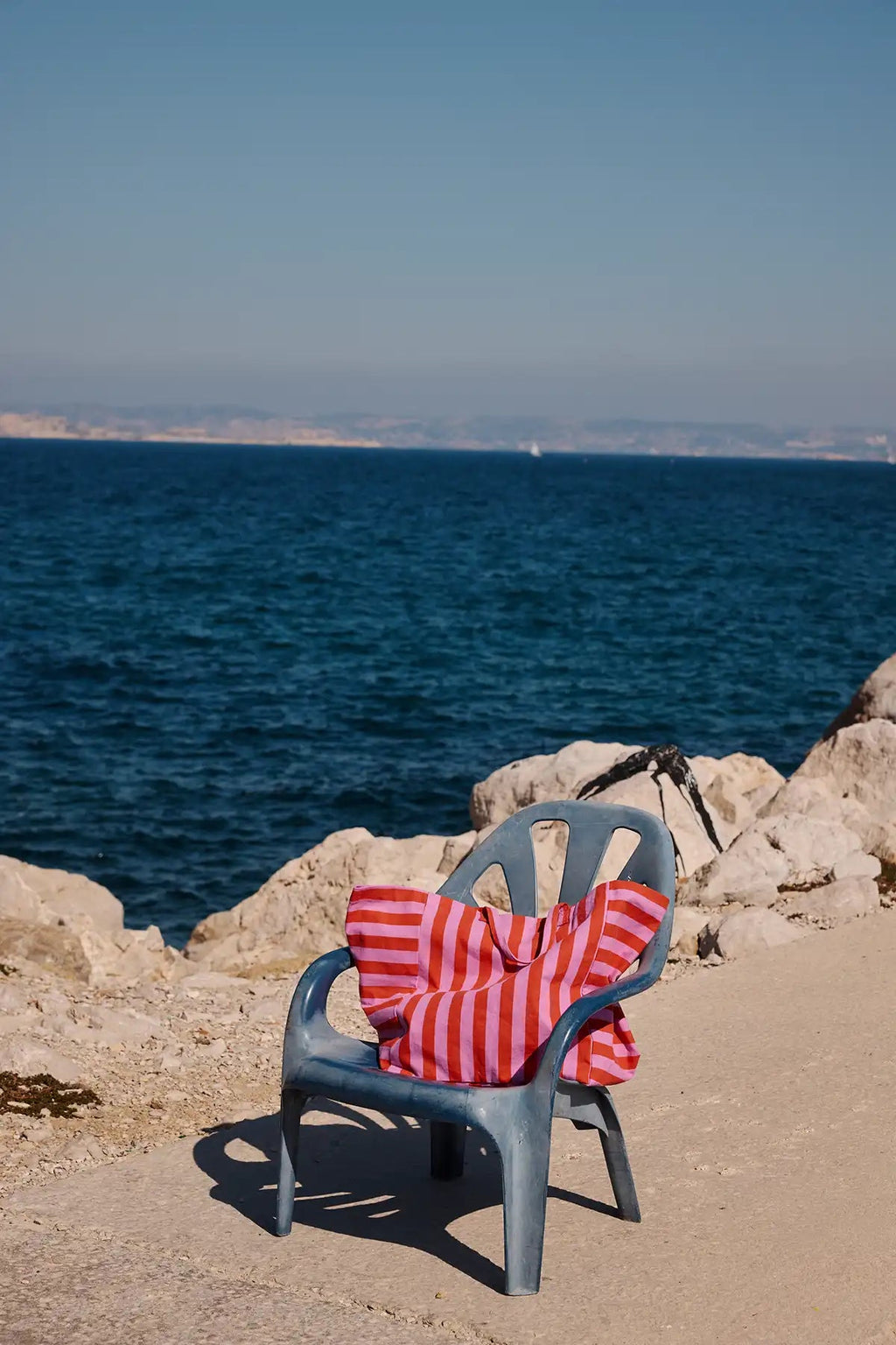 Sac cabas - Elisa Rayures Orchidée / Rouge