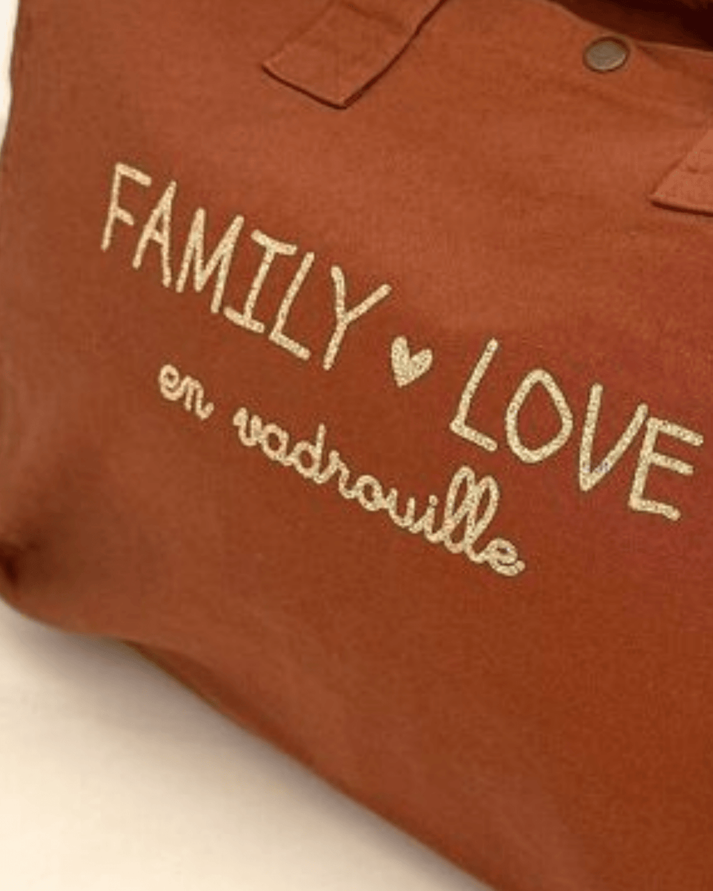 Sac cabas en toile caramel " Family Love " - marcel et lily