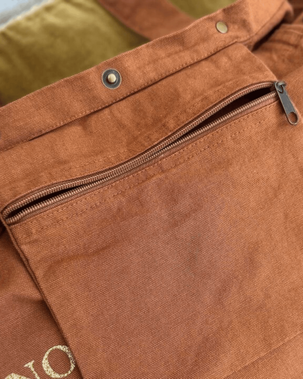 Sac cabas en toile caramel " Family Love " - marcel et lily