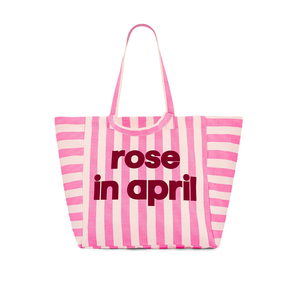 Sac cabas femme Elisa Rayures Rose fluo - Rose in April