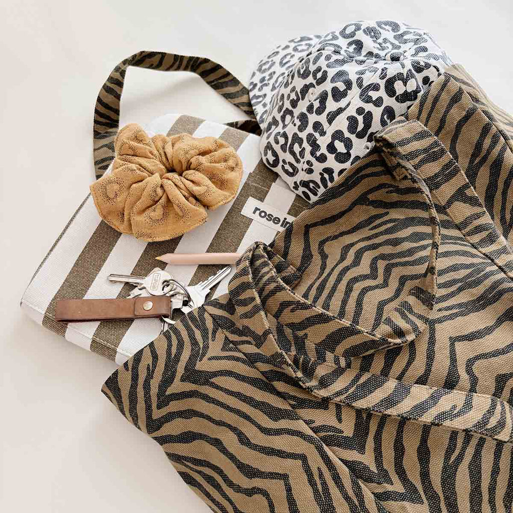 Sac cabas femme Elisabeth Zebrou Olive - Rose in April