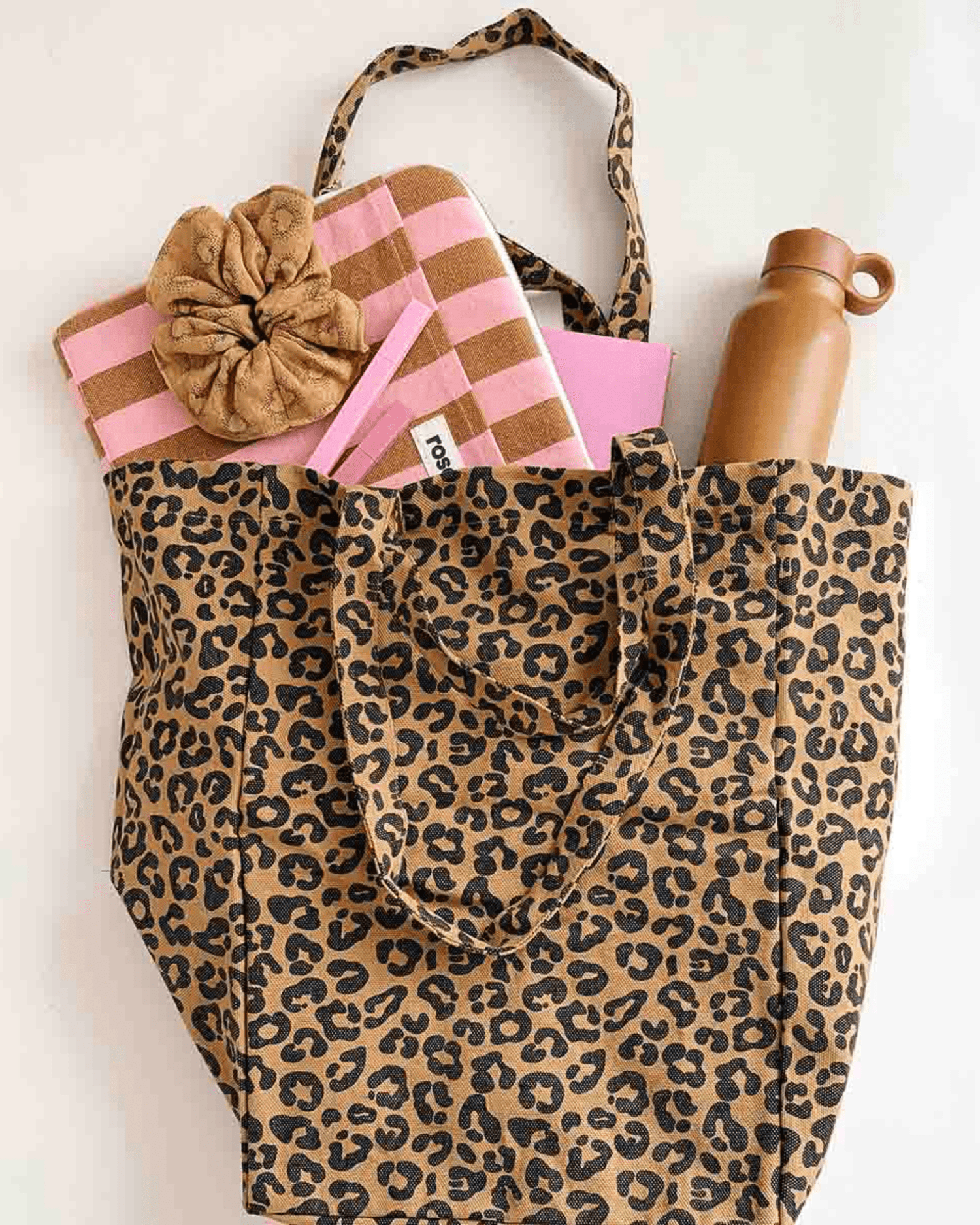 Sac cabas léopard caramel - Rose in April - Lili Margaret