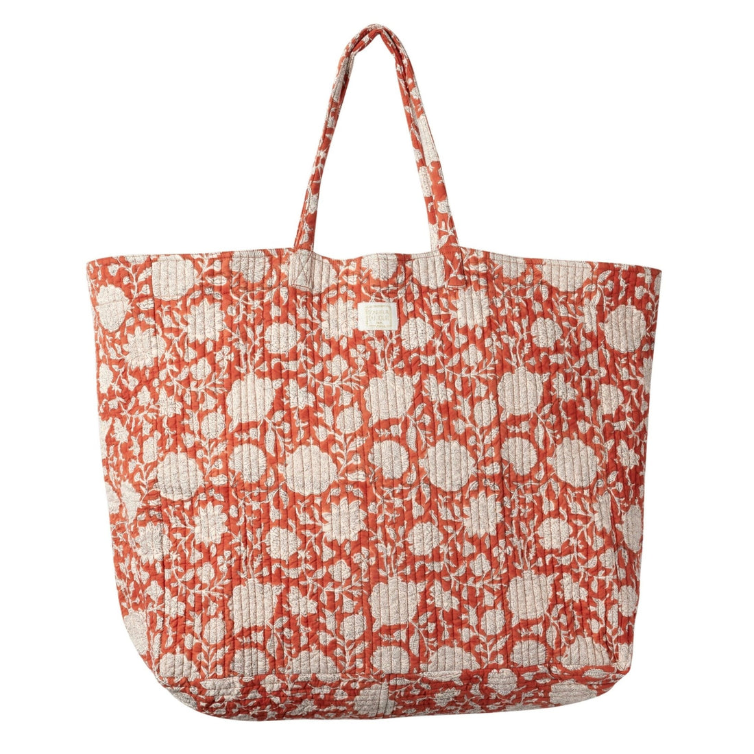 SAC CABAS MATELASSÉ IMPRIMÉ BOHÈME CHIC TUPIA TERRACOTTA - Bonheur du Jour - Lili Margaret