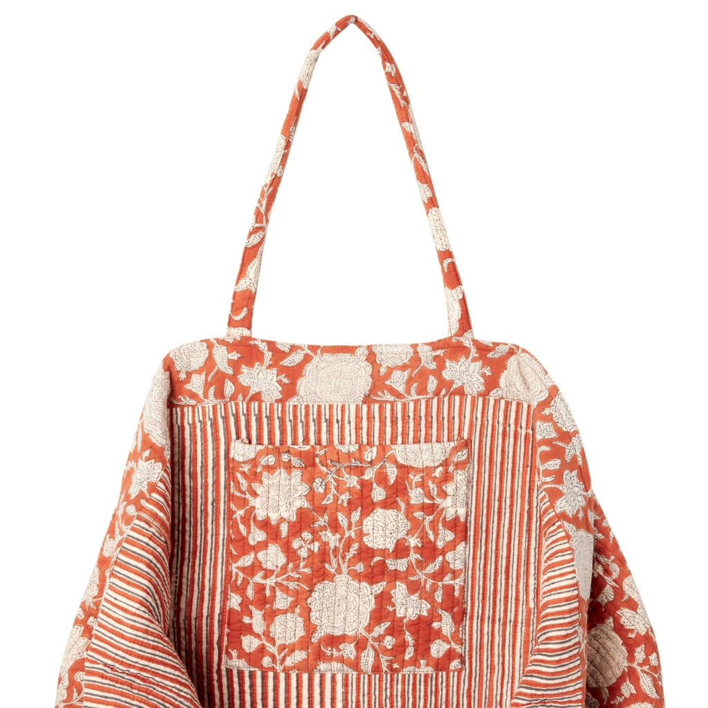 Grand sac matelassé femme terracotta - bonheur du jour