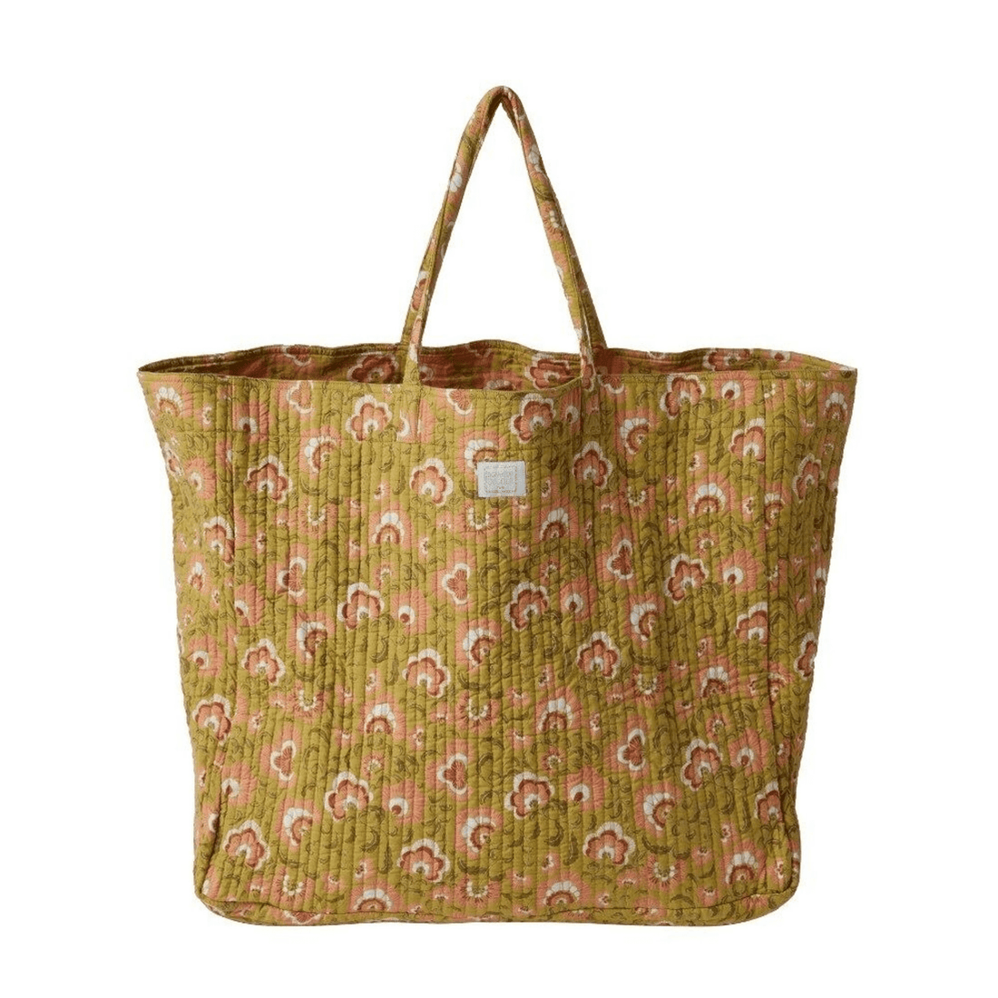 SAC CABAS MATELASSÉ IMPRIMÉ BOHÈME GANESH OLIVE - Bonheur du Jour - Lili Margaret