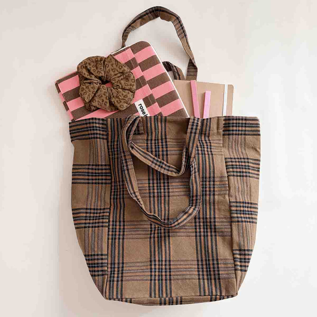 Sac cabas tartan Elisabeth - Rose in April