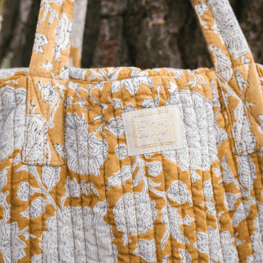 Grand sac cabas matelassé tupia absynthe - bonheur du jour