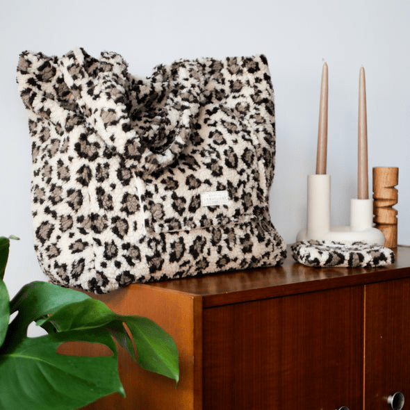 Sac léopard sherpa - Gentil coquelicot