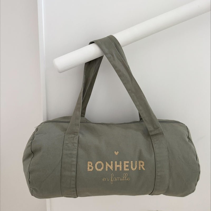 Sac polochon en coton Bonheur en Famille