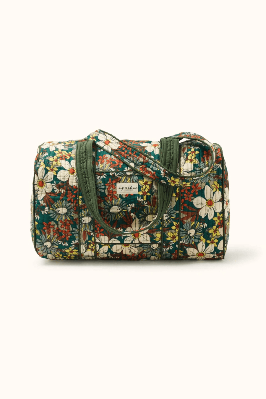 Sac polochon en coton matelassé Bouquet garden