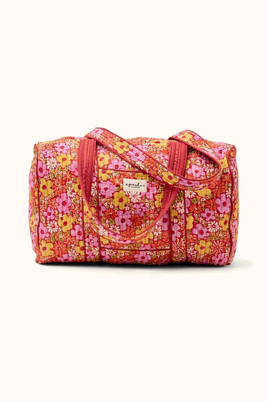 Sac polochon matelassé en coton imprimé fleuri Janie Dahlia