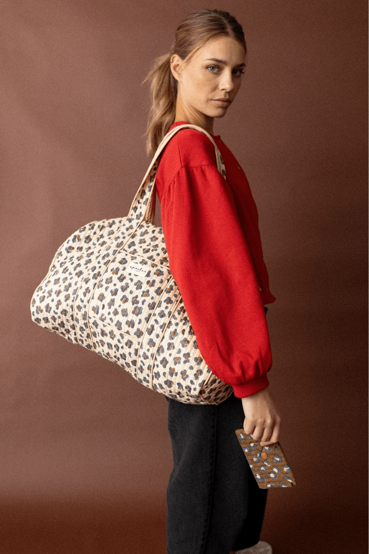 Sac polochon Léopard Macadamia - Apaches Collections