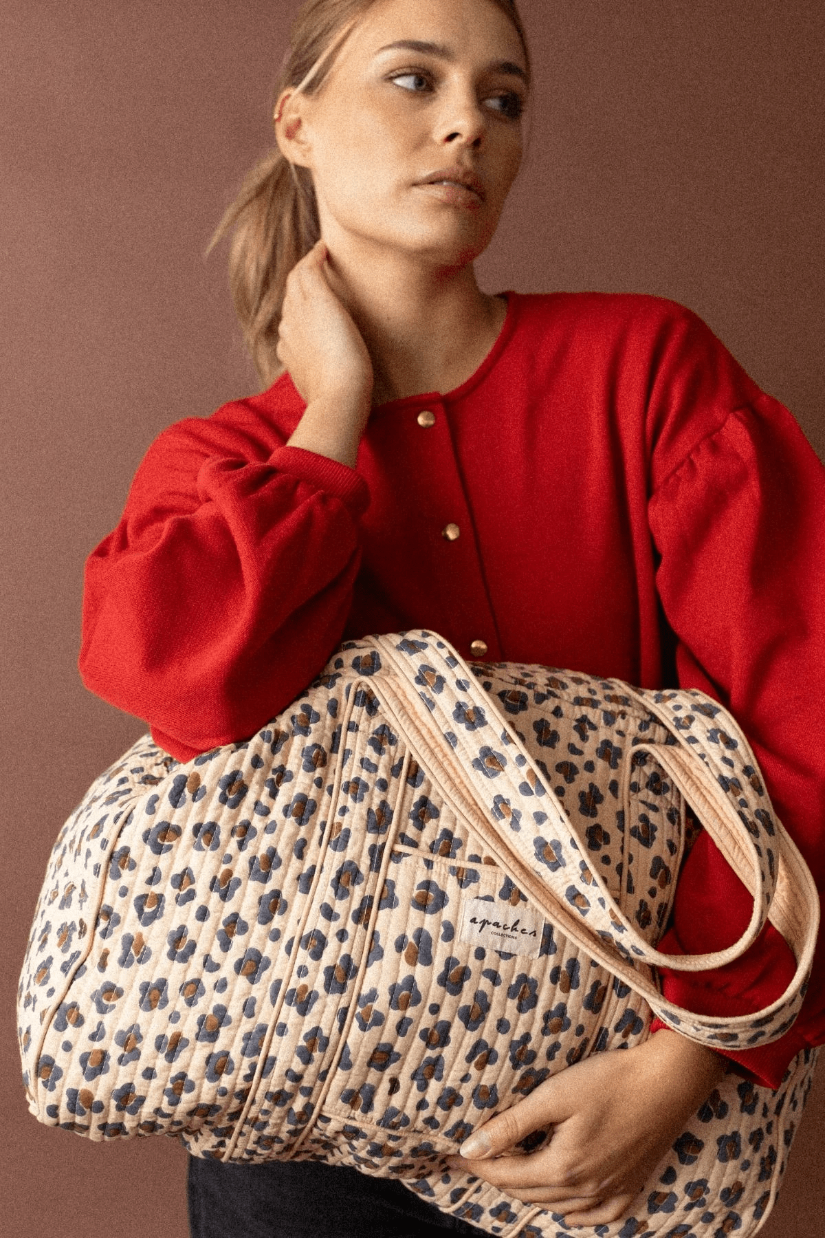 Sac polochon Léopard Macadamia - Apaches Collections