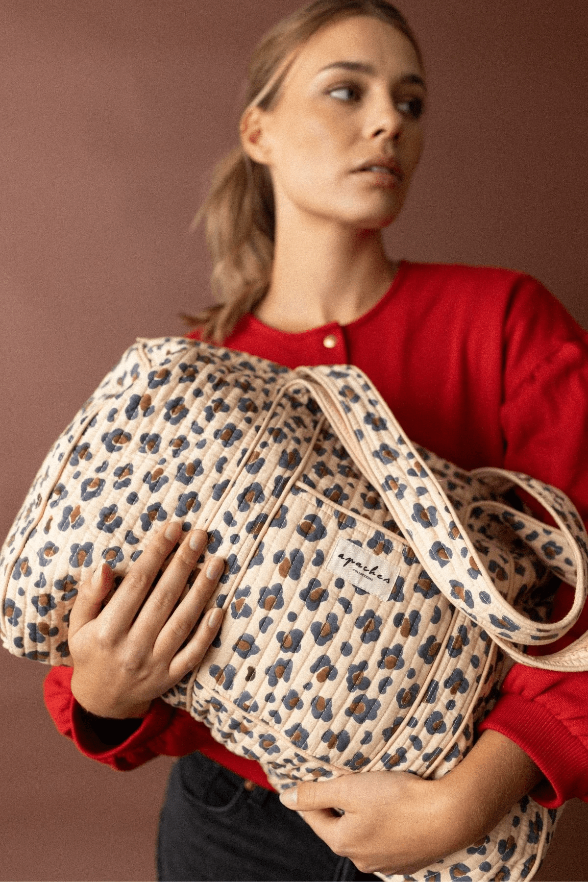 Sac polochon Léopard Macadamia - Apaches Collections