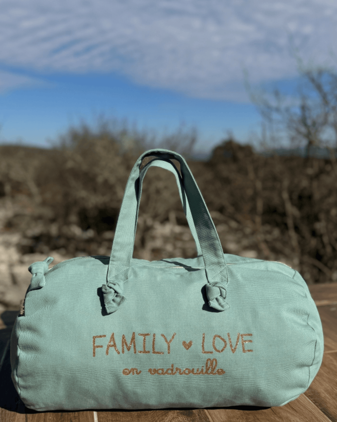 SAC POLOCHON LOVELY FAMILY EN VADROUILLE CÉLADON - Marcel et Lily - Lili Margaret