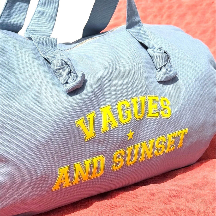 Sac bowling femme vagues and sunset en tissu