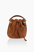 Sac seau cuir ambre - détail