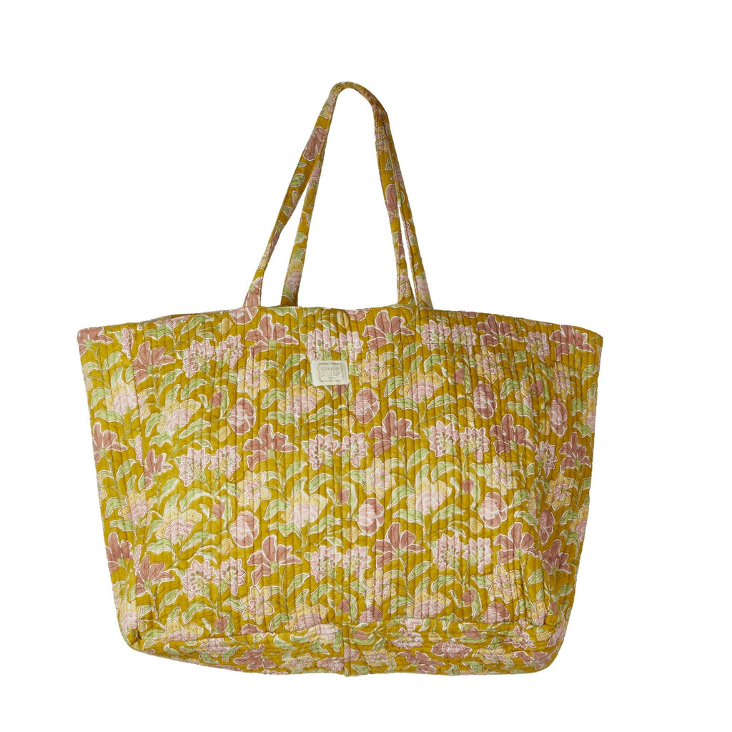 Sac matelassé en tissu bohemian safran - bonheur du jour