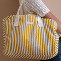 Sac week - end imprimé rayures jaune seersucker