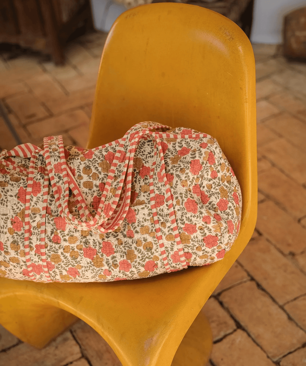 Sac week - end matelassé Ellis Ocre