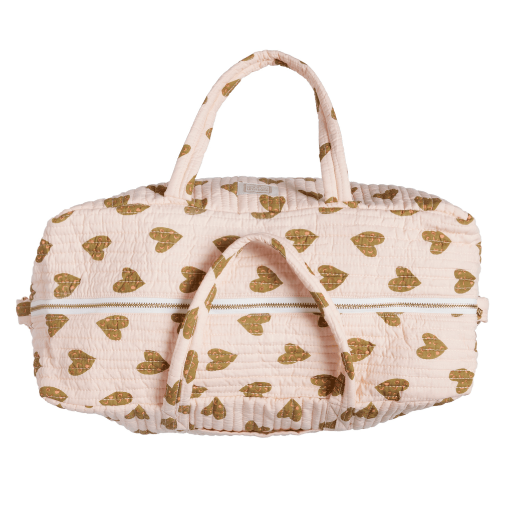 Grand sac matelassé imprimé cœurs rose - bonheur du jour