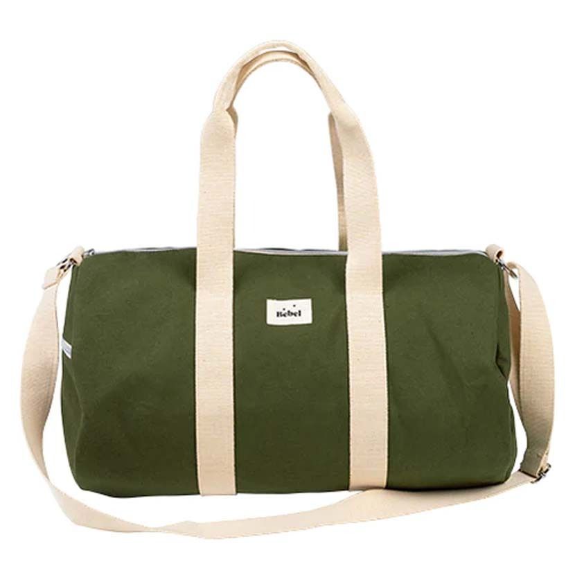Sac polochon Bebel kaki - Week-end, sport ou sac à langer en coton