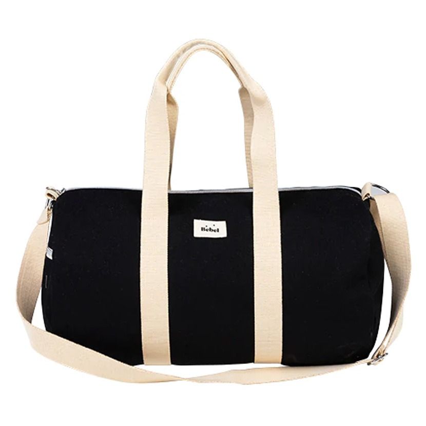 Sac weekend polochon noir en coton