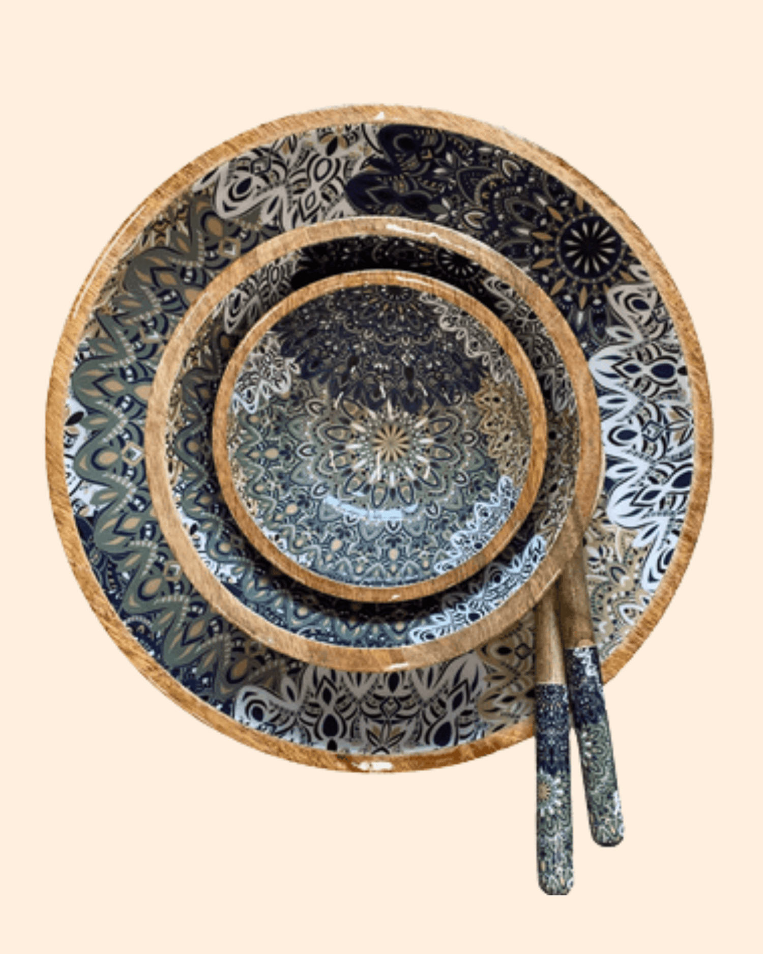 Saladier bois de manguier multi mandala - by room - Lili Margaret