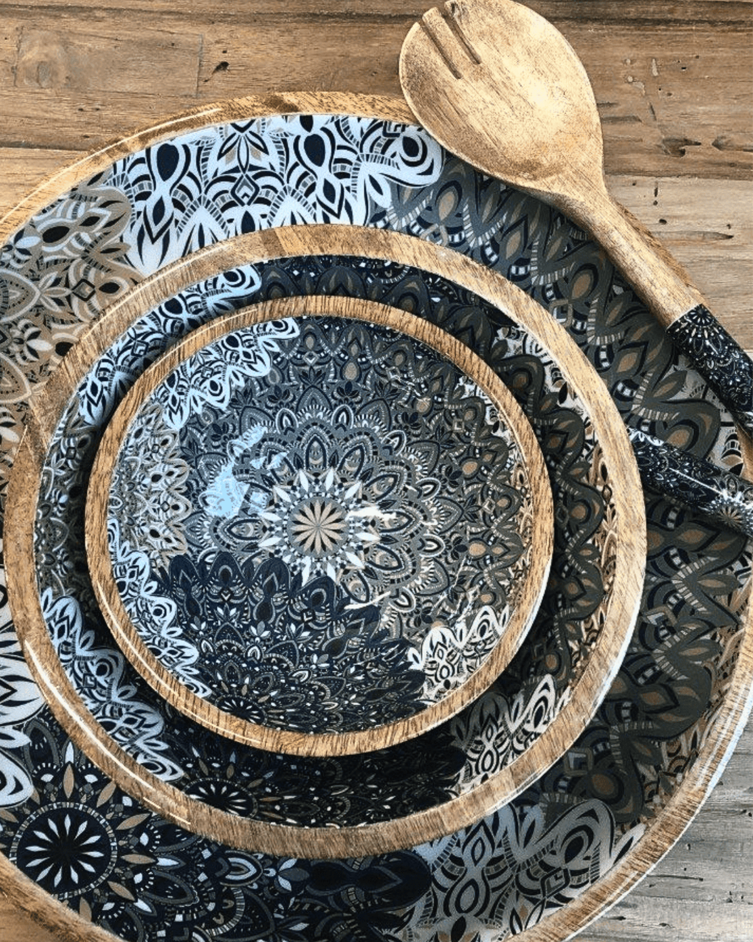 Saladier bois de manguier multi mandala - by room - Lili Margaret