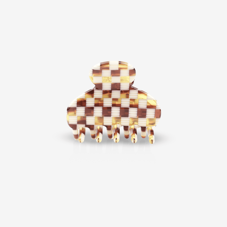 Petite pince à cheveux Crop damier