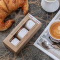 Coffret 3 bougies parfumées Paris à la cire de soja Saugette - Croissant, Café crème, La pluie
