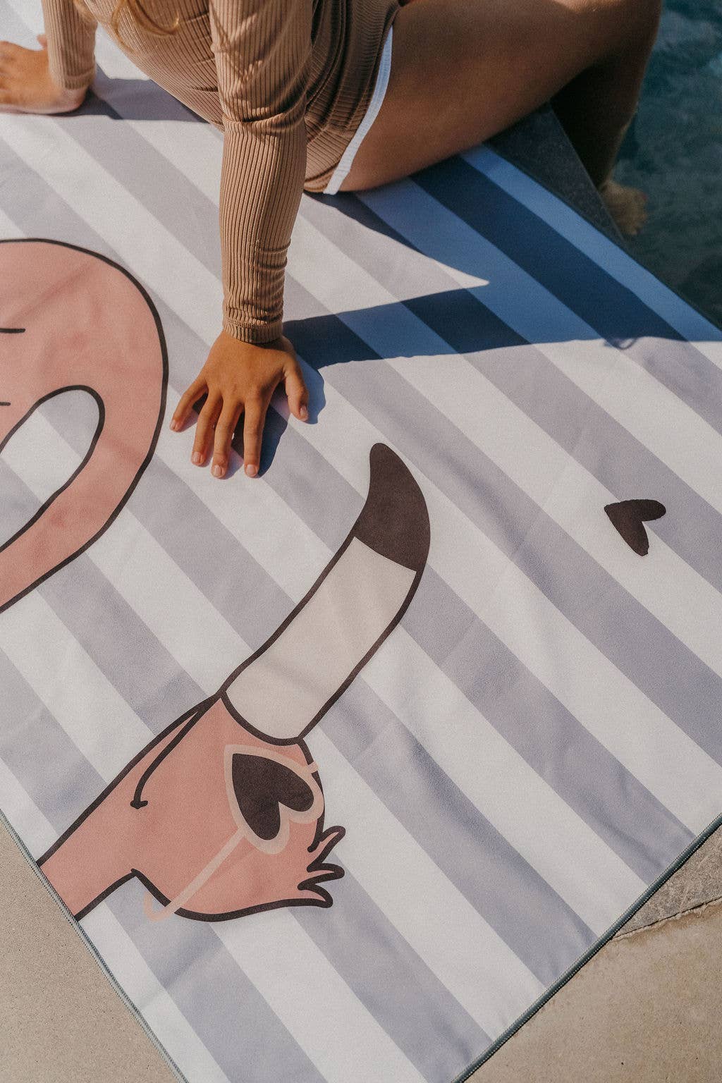 Serviette de plage enfant Flamant rose