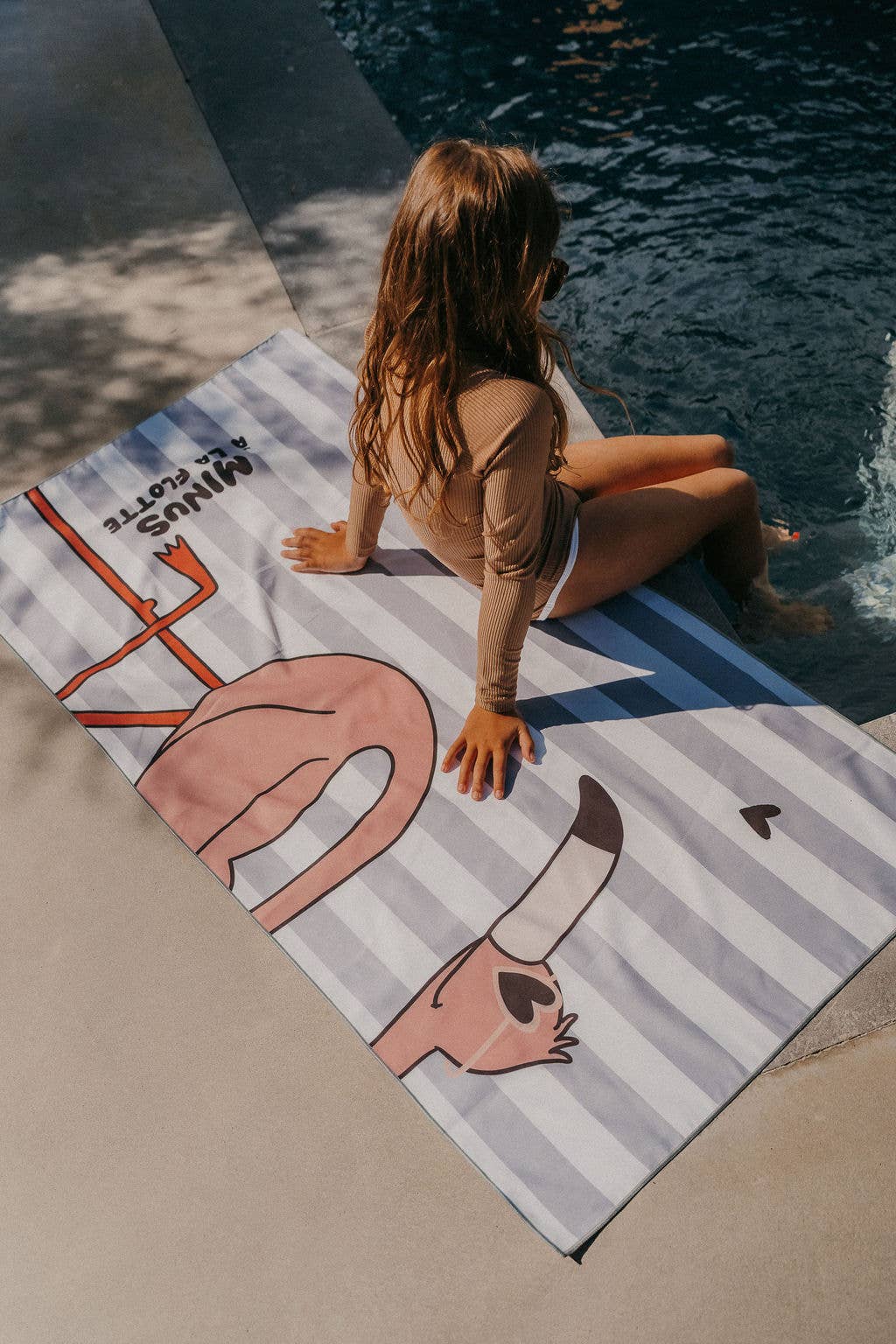 Serviette de plage enfant Flamant rose