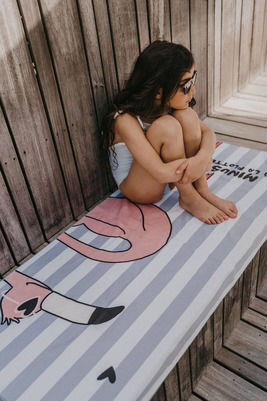 Serviette de plage enfant Flamant rose