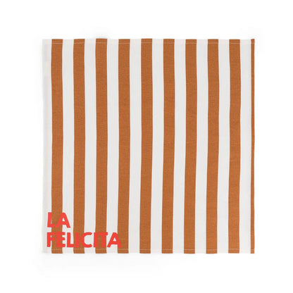 Serviette de table Rayures Pecan La felicita - Lot de 2 Rose in April