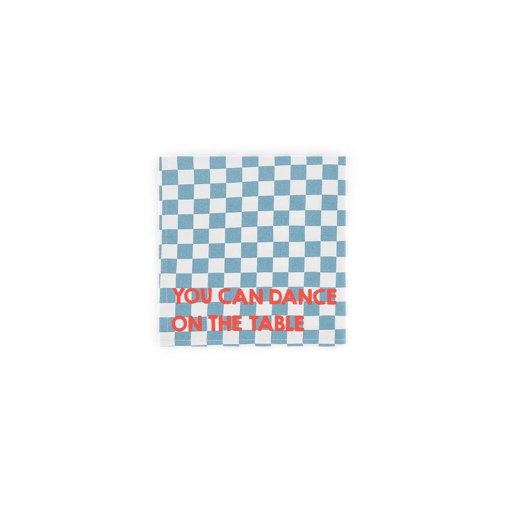 Serviette de table damier bleu You can dance on the table - Lot de 2 Rose in April