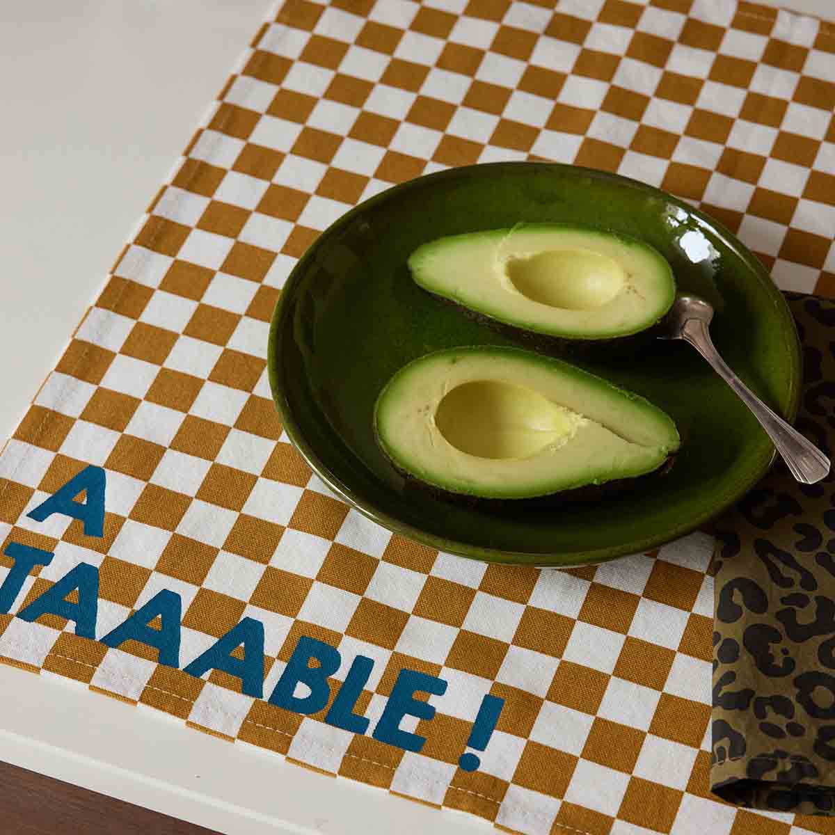 Serviette de table tissu damier caramel - Lot de 2 Joséphine A taaable ! - Lili Margaret