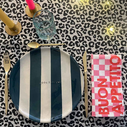 Serviette de table tissu damier rose - Lot de 2 Joséphine Buon Appetito - Lili Margaret