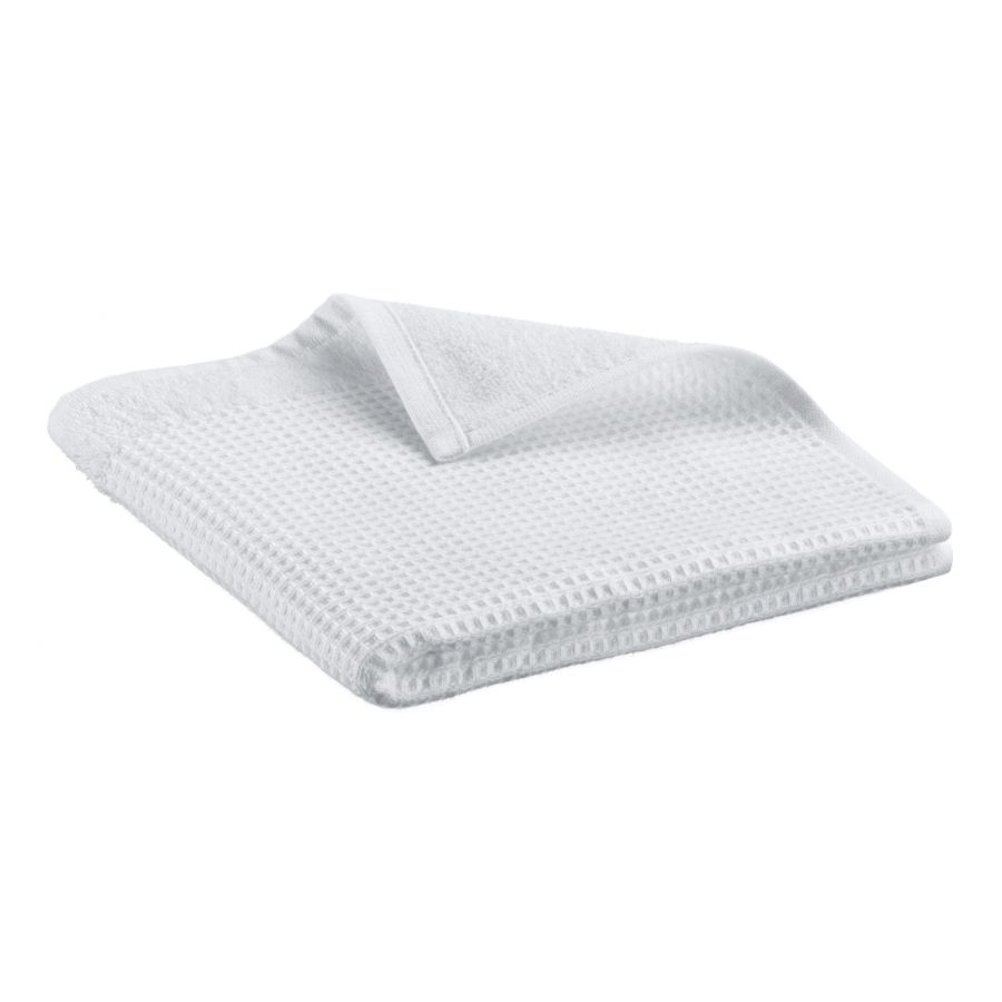 Serviette de toilette nid d'abeille abby blanc - maison vivaraise