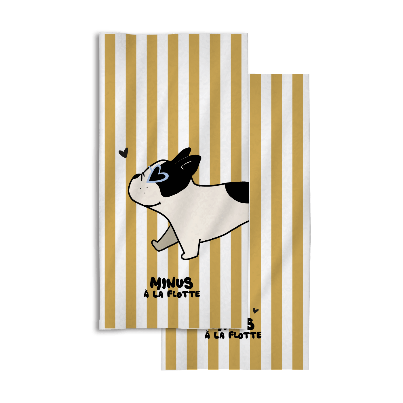 Serviette microfibre enfant Minus - Bouledogue