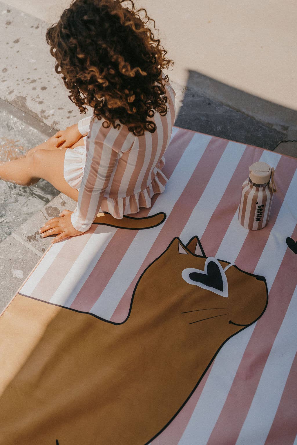 Serviette plage enfant Chat