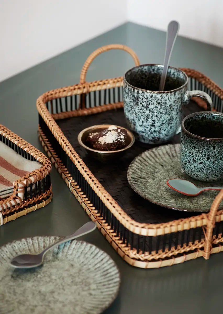 Serviettes de table rayée sauge - madam stoltz