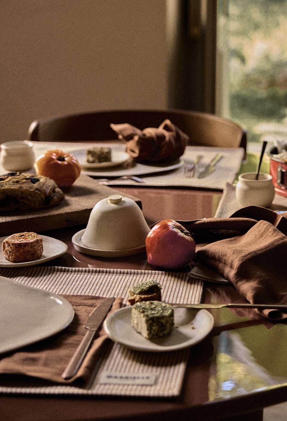 Set de table en coton Rayures Argile - Gabrielle Paris