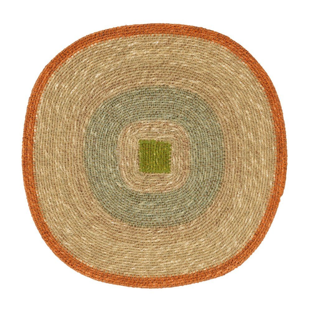 Set de table jonc de mer orange bleu - Bonheur du Jour - Lili Margaret