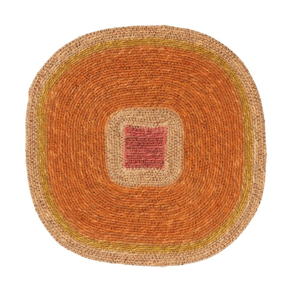 Set de table jonc de mer rose orange bohème - bonheur du jour